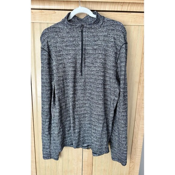 Lululemon Surge Warm Half Zip Pullover Men’s Size Large Black White Performance - Picture 1 of 4
